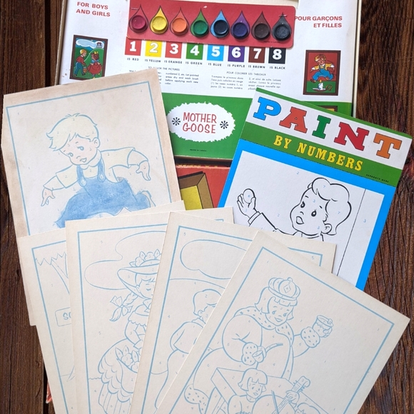 Vintage Paint by numbers kit Mother Goose 1960s - Picture 4 of 4